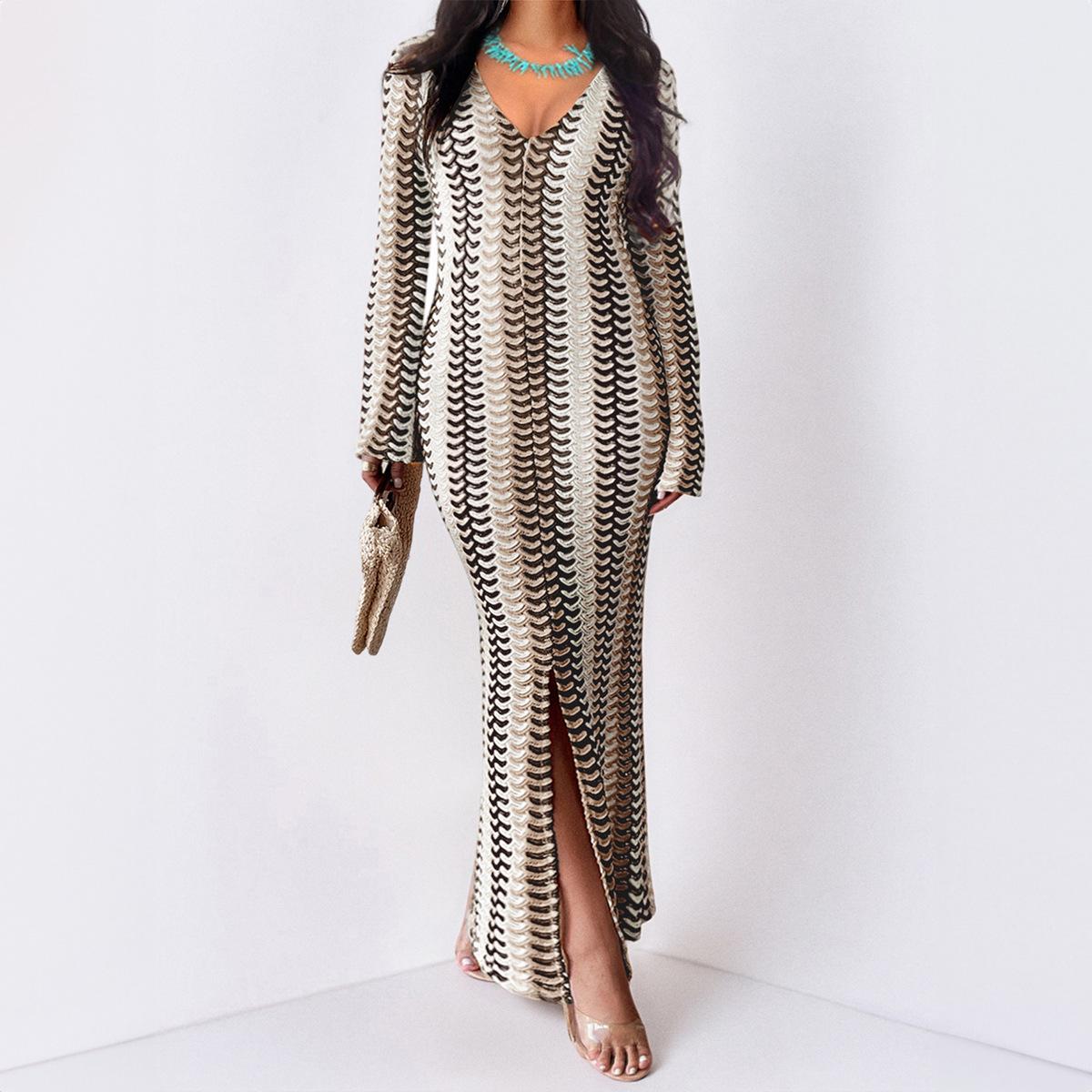 Kai Kuo Elegant European & American Resort Style Long Sleeve Bodycon Dress 2025 Autumn/Winter Collection Extra Large сірий колір/коричневий
Kai Kuo Elegant European & American Resort Style Long Sleeve Bodycon Dress 2025 Autumn/Winter Collection Extra Large сірий колір/коричневий