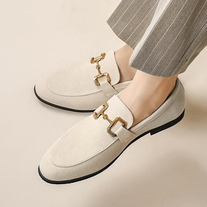 Fashion Loafers Men Shoes Black Beige Flock Round Toe Metal Decoration Men Dress Shoes Slip on Men Shoes 43 бежевий
Fashion Loafers Men Shoes Black Beige Flock Round Toe Metal Decoration Men Dress Shoes Slip on Men Shoes 43 бежевий