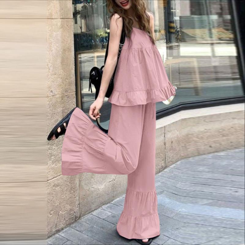 ZANZEA Women Sleeveless Straps Camisoles and Long Pants Summer Two Piece Suit Sets 5XL рожевий
ZANZEA Women Sleeveless Straps Camisoles and Long Pants Summer Two Piece Suit Sets 5XL рожевий