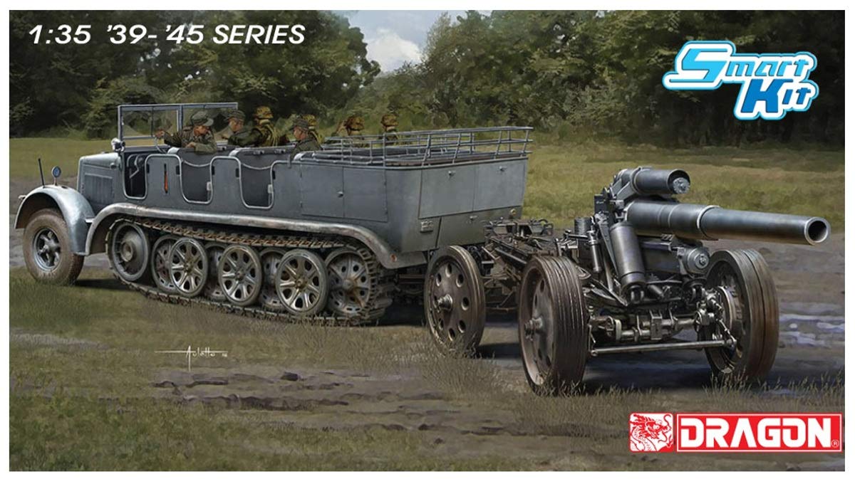 Dragon Scale World War II German Howitzer Plastic Model Kit DR6918 1/35 Sd.Kfz.7 8-Ton Half-Track & S.FH18
Dragon Scale World War II German Howitzer Plastic Model Kit DR6918 1/35 Sd.Kfz.7 8-Ton Half-Track & S.FH18