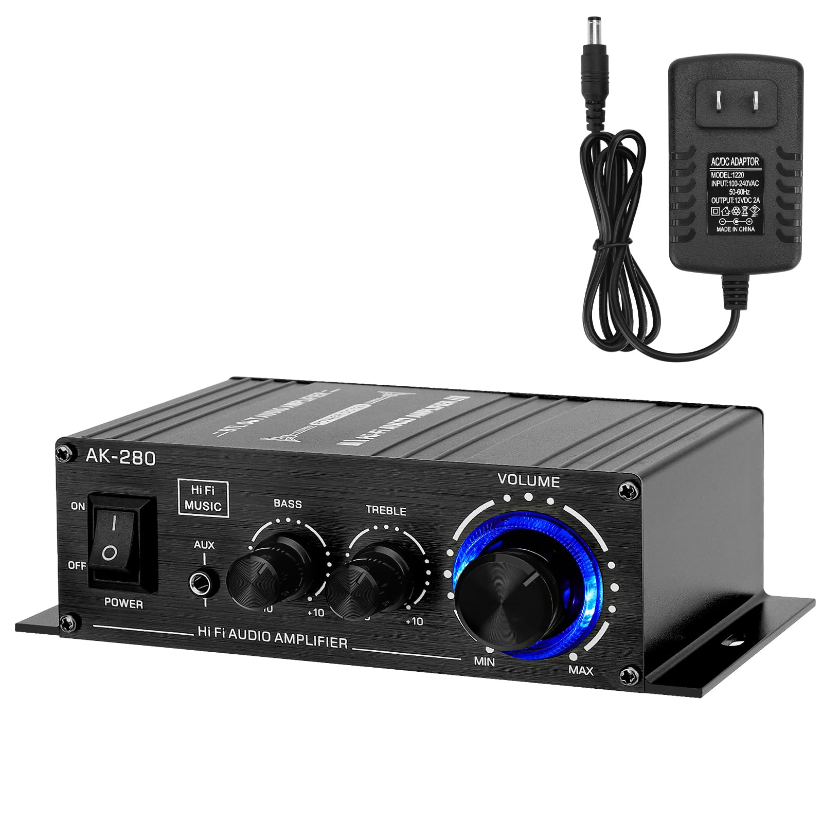 Підсилювач потужності Hifi Стерео Канал 2X40W Аудіопідсилювач Цифровий підсилювач Регулювання басів і високих частот для колонок домашнього кінотеатру 2.0 Маленький, чорний
Підсилювач потужності Hifi Стерео Канал 2X40W Аудіопідсилювач Цифровий підсилювач Регулювання басів і високих частот для колонок домашнього кінотеатру 2.0 Маленький, чорний