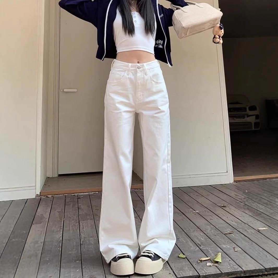 Women s High Waist White Wide-Leg Jeans: Plus Size, Slimming, Versatile, Summer Straight-Leg Pants. XL: Height 155-165CM (60.5-65.5kg)
Women s High Waist White Wide-Leg Jeans: Plus Size, Slimming, Versatile, Summer Straight-Leg Pants. XL: Height 155-165CM (60.5-65.5kg)