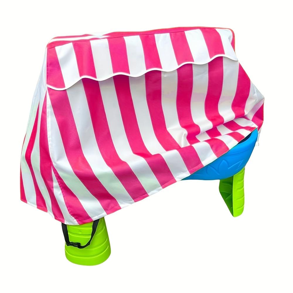 Красочная полосатая уличная скатерть для патио - Подходит для столов Splash Pond и водных столов, Дизайн в пляжной тематике, Прочная ткань Оксфорд 210D розовый