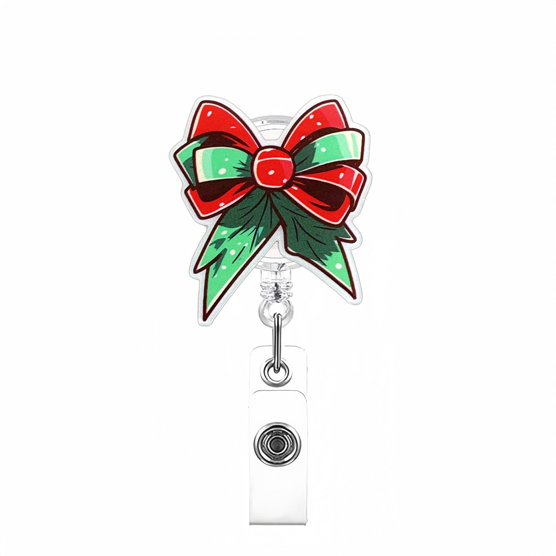 Christmas Badge Holder Versatile Red Bow Badge Reel Green Bow Id Card Holder Lightweight Nurse Name Tag Holder For Hospitals
Christmas Badge Holder Versatile Red Bow Badge Reel Green Bow Id Card Holder Lightweight Nurse Name Tag Holder For Hospitals