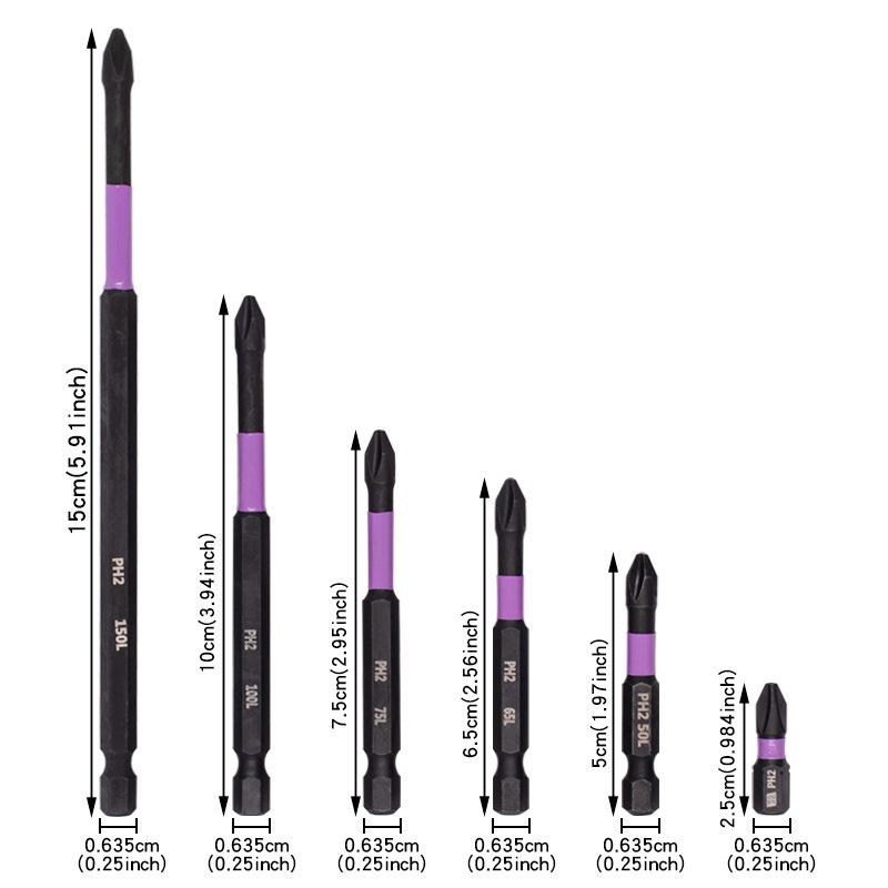 Tungsten Steel Magnetic Phillips Head Electric Screwdriver Set - High Hardness, Anti-slip Bits
Tungsten Steel Magnetic Phillips Head Electric Screwdriver Set - High Hardness, Anti-slip Bits