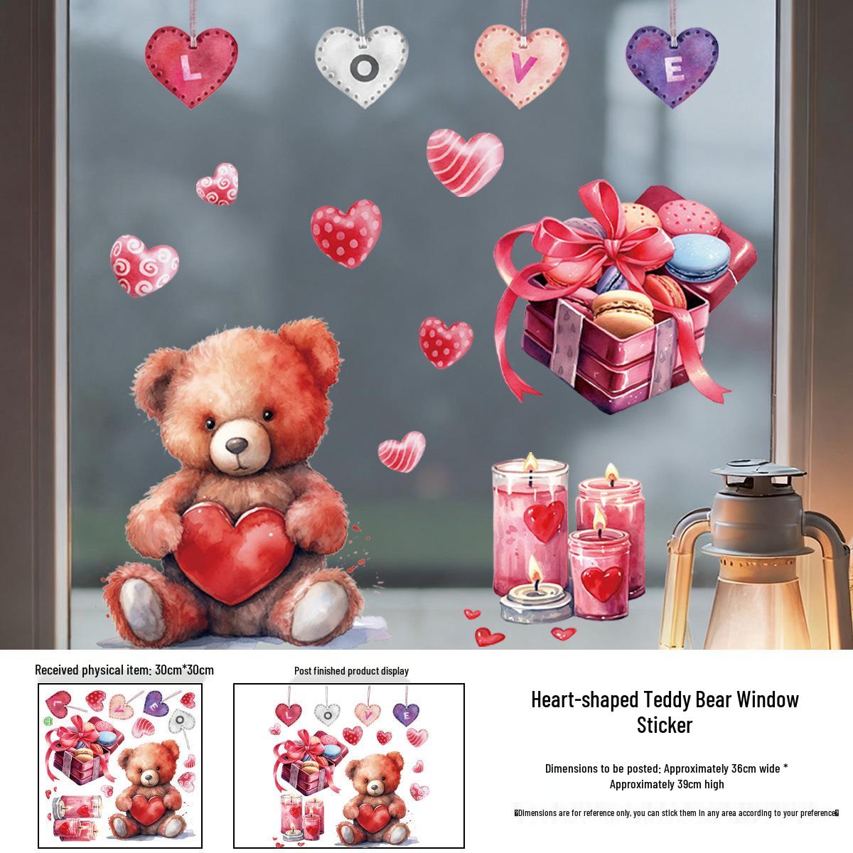 Heart-Shaped Teddy Bear Electrostatic Valentine Window Sticker for Mall, Shop, Wall, or Refrigerator 2026. 30*30 (with adhesive)
Heart-Shaped Teddy Bear Electrostatic Valentine Window Sticker for Mall, Shop, Wall, or Refrigerator 2026. 30*30 (with adhesive)