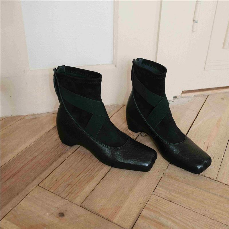 Sheepskin version~ genuine leather cm retro cross strap square head elephant pattern ballet clear cold wind designer fashion short boots 39
Sheepskin version~ genuine leather cm retro cross strap square head elephant pattern ballet clear cold wind designer fashion short boots 39