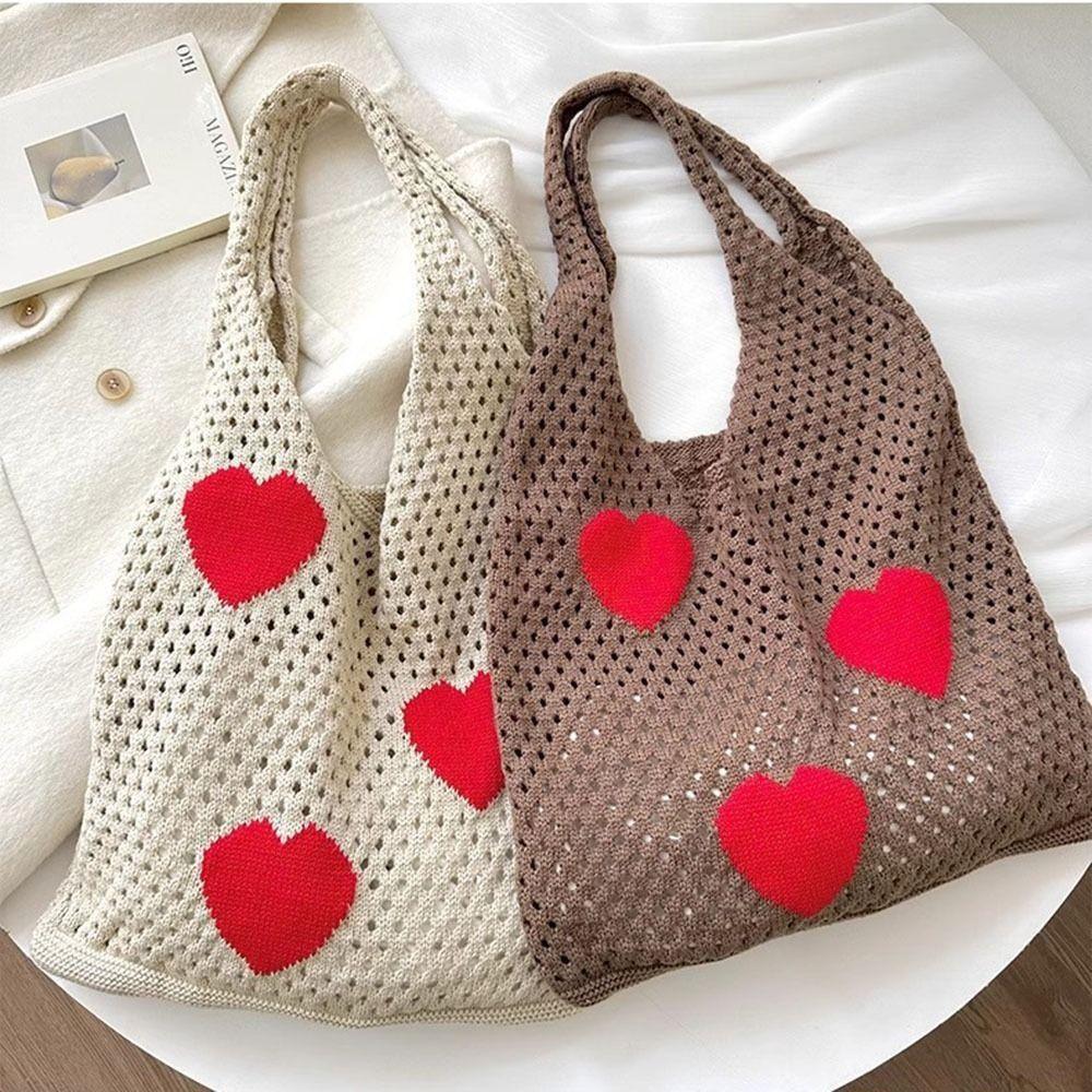 Large Capacity Hollow Tote Bag Love Heart Pattern Ladies Shopping Bag for Women коричневий
Large Capacity Hollow Tote Bag Love Heart Pattern Ladies Shopping Bag for Women коричневий