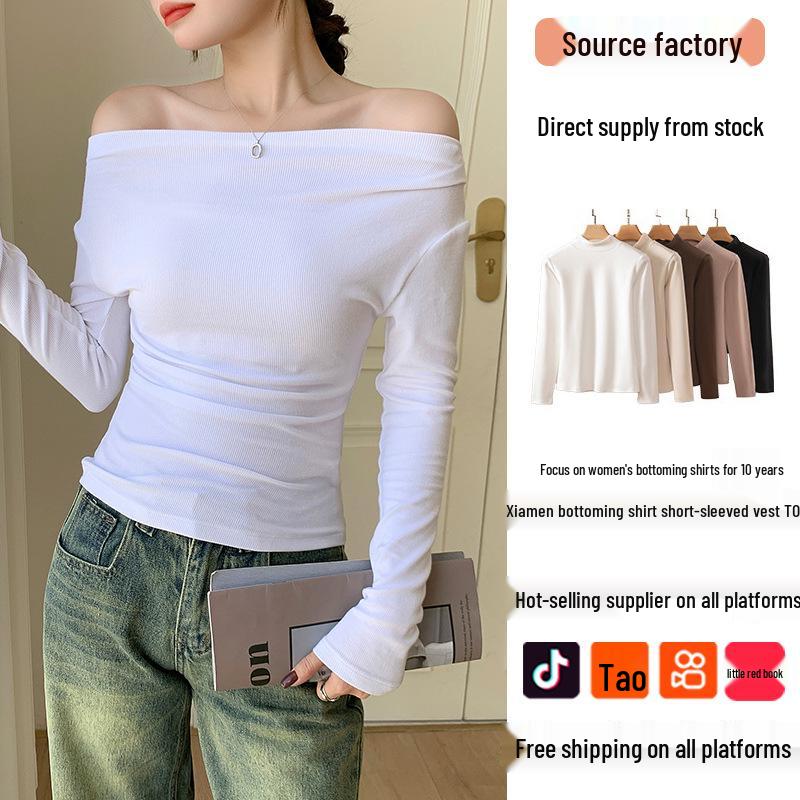 Women s One-Shoulder Slim-Fit Long-Sleeve Solid Color Base Shirt for Autumn/Winter XXL (120-135 lbs) білий
Women s One-Shoulder Slim-Fit Long-Sleeve Solid Color Base Shirt for Autumn/Winter XXL (120-135 lbs) білий