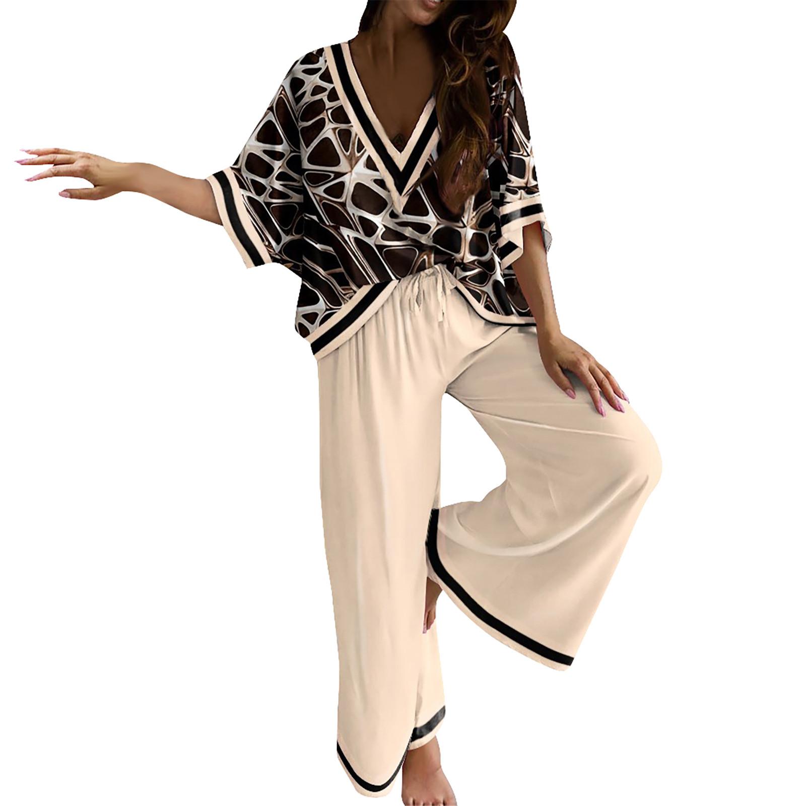 Женский повседневный топ с рукавами с принтом и широкие брюки XXL
Женский повседневный топ с рукавами с принтом и широкие брюки XXL