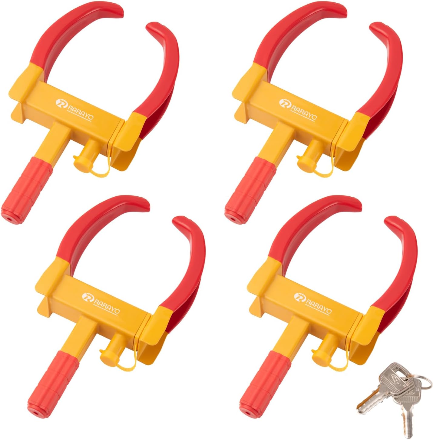 4 Pack Universal Heavy Duty Wheel Locks for Cars, Motorcycle, SUV, Golf Cart - Anti-Theft with 3 Keys
4 Pack Universal Heavy Duty Wheel Locks for Cars, Motorcycle, SUV, Golf Cart - Anti-Theft with 3 Keys