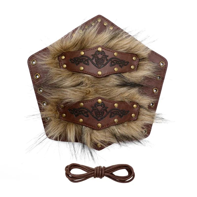 Steampunk Arm Guards Faux Leather Wrist Bracers with Fur Medieval Style Armor for Halloween Cosplay Costume Accessories Option 1
Steampunk Arm Guards Faux Leather Wrist Bracers with Fur Medieval Style Armor for Halloween Cosplay Costume Accessories Option 1