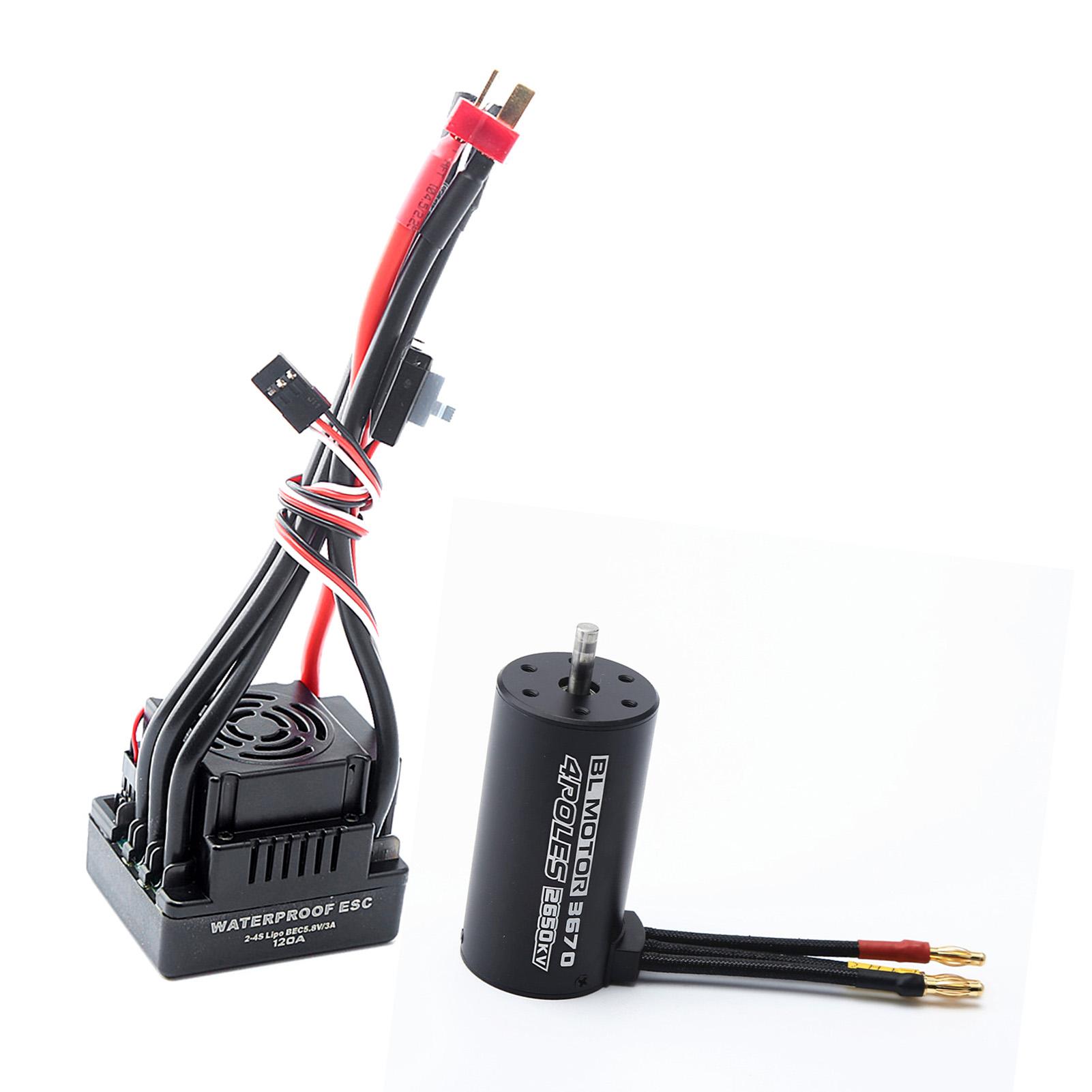 Waterproof 3670 2650KV Brushless Motor 120A Brushless ESC Combo Set for 1 8 Remote Control Car Truck чорний
Waterproof 3670 2650KV Brushless Motor 120A Brushless ESC Combo Set for 1 8 Remote Control Car Truck чорний