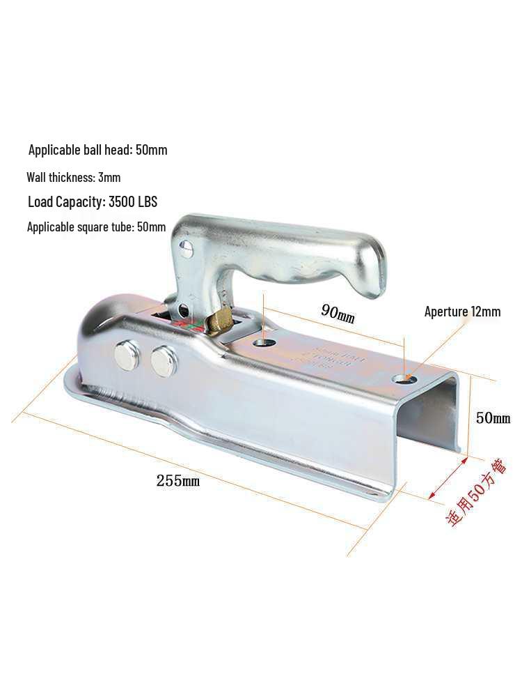 European Trailer Ball Head Cover, Coupler & Buckle for RV Modification (Fits 50mm) 50x50, For 50 Square Tube, Load 3500 lbs
European Trailer Ball Head Cover, Coupler & Buckle for RV Modification (Fits 50mm) 50x50, For 50 Square Tube, Load 3500 lbs