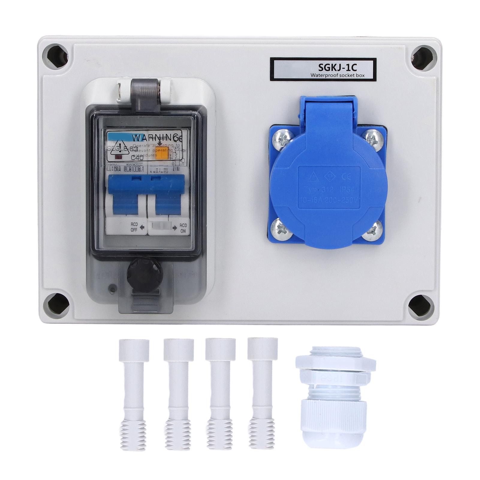 Power Socket Wall Mount Electrical Outlet Box German Standard 200250V with 230V 40A 1P+N RCD
Power Socket Wall Mount Electrical Outlet Box German Standard 200250V with 230V 40A 1P+N RCD
