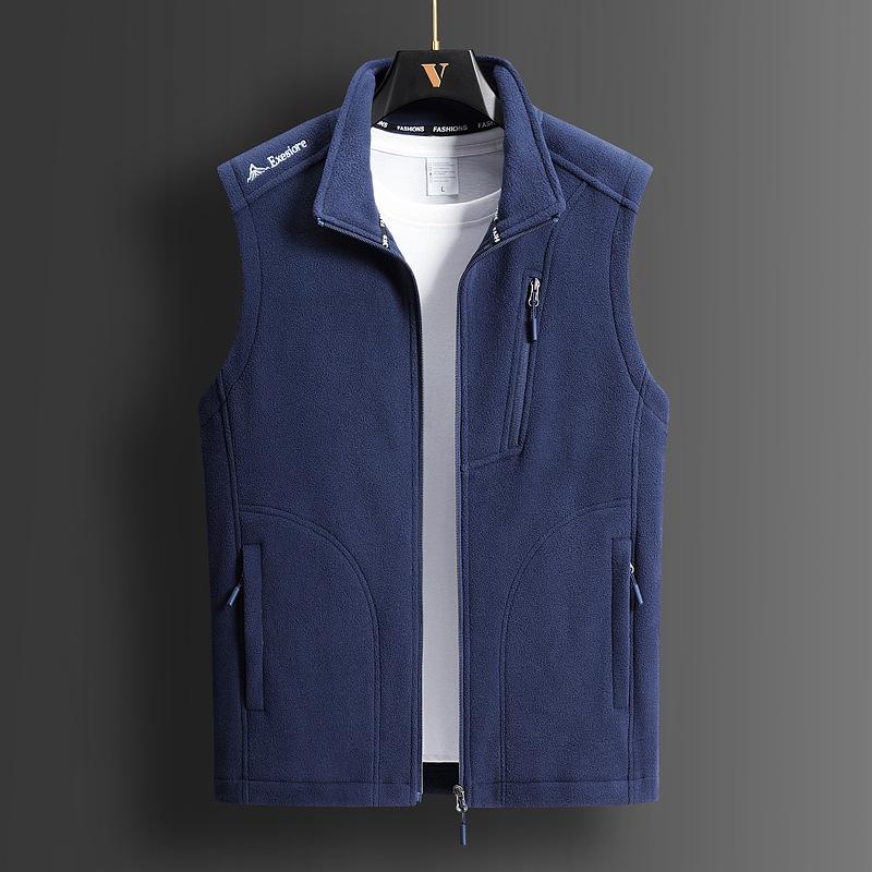 New Autumn/Winter Double-Sided Sherpa Fleece Vest for Couples: Men s Thick Warm Stand Collar & Women s Men s Dark Blue
New Autumn/Winter Double-Sided Sherpa Fleece Vest for Couples: Men s Thick Warm Stand Collar & Women s Men s Dark Blue