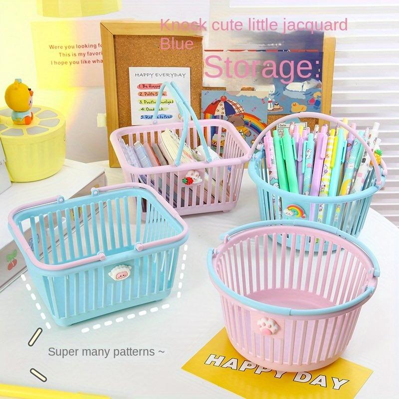 1PC Desktop Storage Basket, Cute Multifunctional Pen Holder & Cosmetic Organizer, Handheld Catchall Tray for Students, Tabletop 1pc
1PC Desktop Storage Basket, Cute Multifunctional Pen Holder & Cosmetic Organizer, Handheld Catchall Tray for Students, Tabletop 1pc