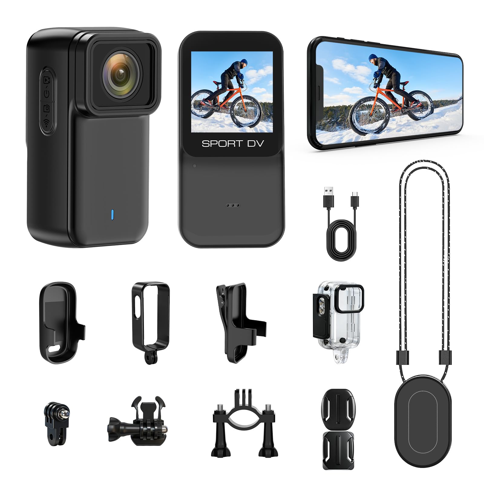 CLYZSTU 4K Action Camera, Wearable Camera, Underwater Shooting, 123° Wide Angle, Compact Vlog Video Camera, Body Camera, WiFi, Smartphone Connectivity
CLYZSTU 4K Action Camera, Wearable Camera, Underwater Shooting, 123° Wide Angle, Compact Vlog Video Camera, Body Camera, WiFi, Smartphone Connectivity