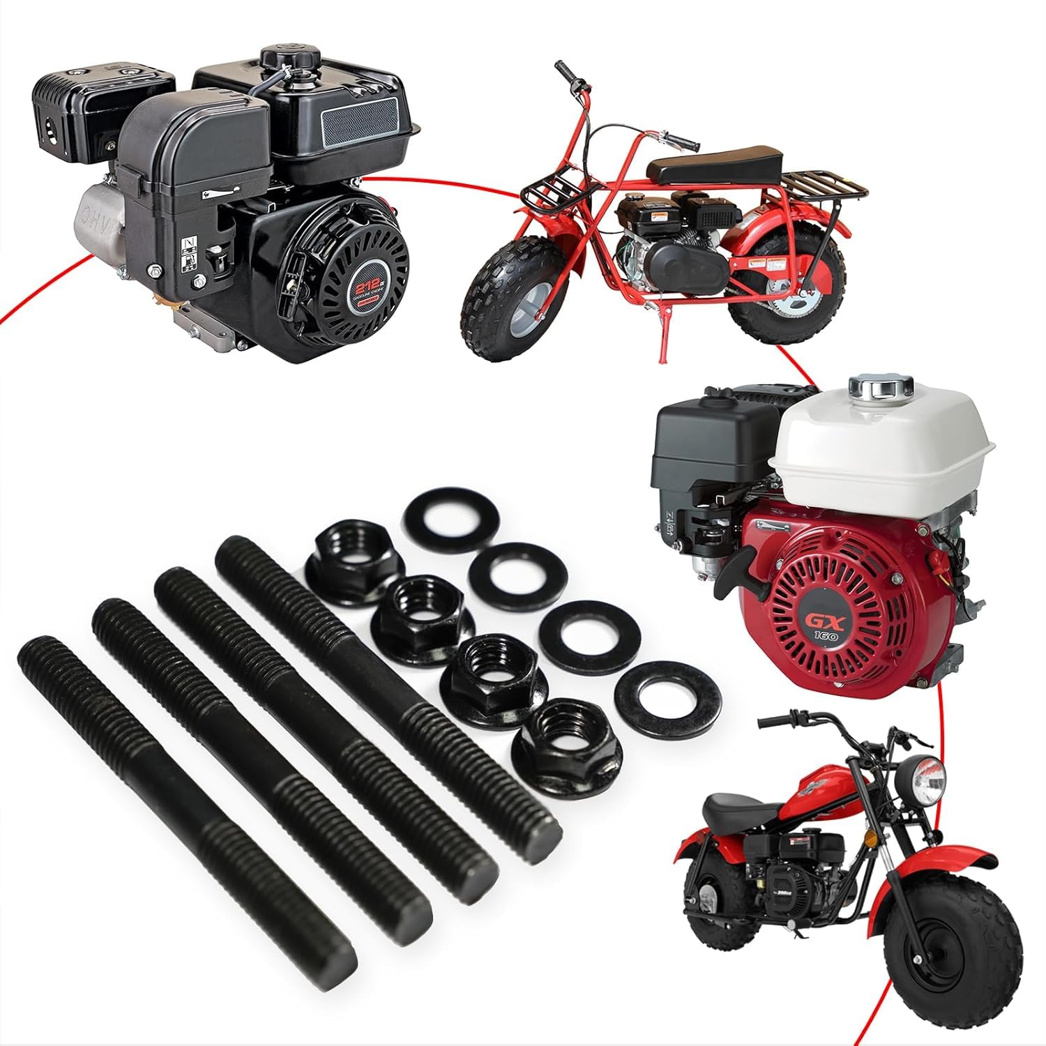 JMCHstore Комплект високопродуктивних шпильок головки циліндра для Predator 212 Non hemi Coleman CT200U BT200X Міні-байк, KT196 Картинг Baja Hisun Tillotson
JMCHstore Комплект високопродуктивних шпильок головки циліндра для Predator 212 Non hemi Coleman CT200U BT200X Міні-байк, KT196 Картинг Baja Hisun Tillotson