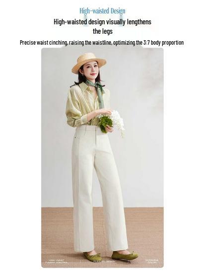 Five White Geese High-End Titanium Gold Cotton Cherry Blossom Straight Jeans - Slimming High Waist Spring Casual Pants 4XL (70-75 kg) перлина білого кольору
Five White Geese High-End Titanium Gold Cotton Cherry Blossom Straight Jeans - Slimming High Waist Spring Casual Pants 4XL (70-75 kg) перлина білого кольору