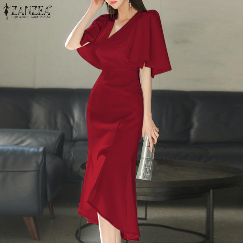 ZANZEA Женская летняя однотонная юбка с v-образным вырезом и листьями лотоса с короткими рукавами и талией, рыбий хвост
ZANZEA Женская летняя однотонная юбка с v-образным вырезом и листьями лотоса с короткими рукавами и талией, рыбий хвост