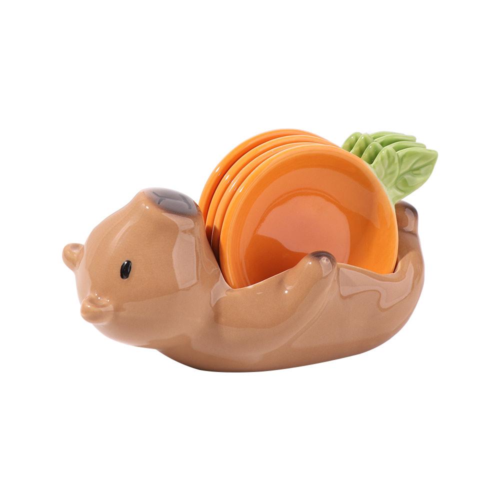 Cartoon Shape Creative Sauce Dish Set Heat-resistant with Storage Rack Ceramic Dipping Bowls Thicken Easy To Clean
Cartoon Shape Creative Sauce Dish Set Heat-resistant with Storage Rack Ceramic Dipping Bowls Thicken Easy To Clean