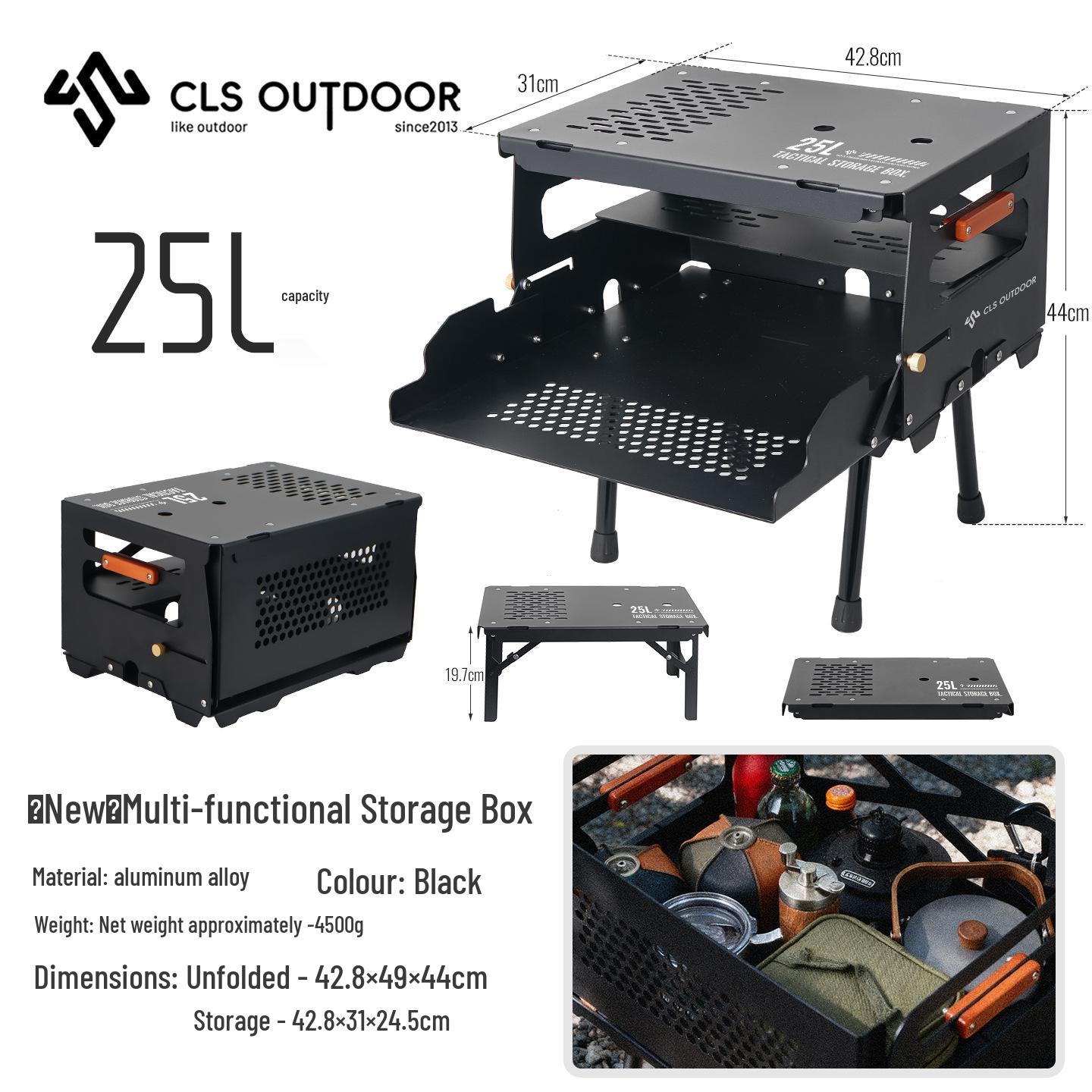 CLS Outdoor 25L Multi-Functional Storage Rack: Portable Folding Table & Large Capacity Car Trunk Camping Box
CLS Outdoor 25L Multi-Functional Storage Rack: Portable Folding Table & Large Capacity Car Trunk Camping Box