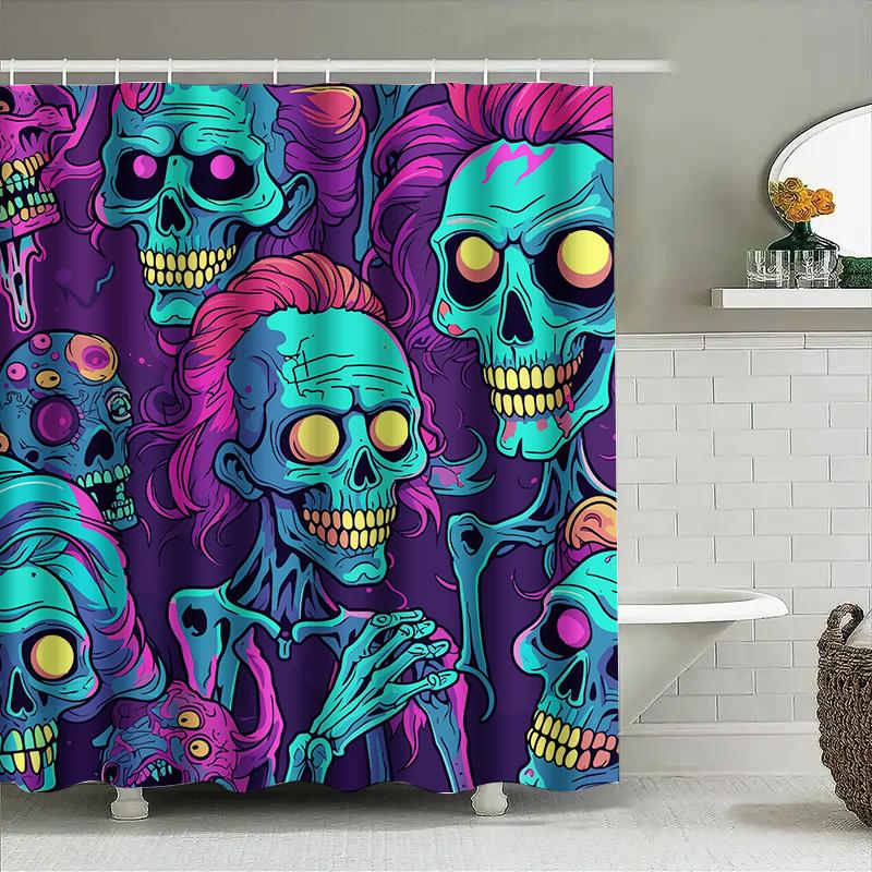 Tuniu Psychedelic Skull Shower Curtain Bright Neon Scary Cool Room Decor Zombie Art Unique Bathroom Decor W60H190(CM)-1 Pcs
Tuniu Psychedelic Skull Shower Curtain Bright Neon Scary Cool Room Decor Zombie Art Unique Bathroom Decor W60H190(CM)-1 Pcs