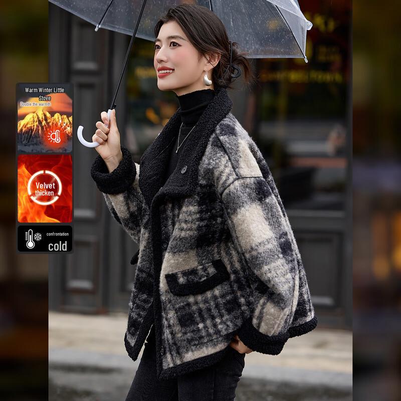 Bailuyu Women s Reversible British Plaid Winter Coat L
Bailuyu Women s Reversible British Plaid Winter Coat L