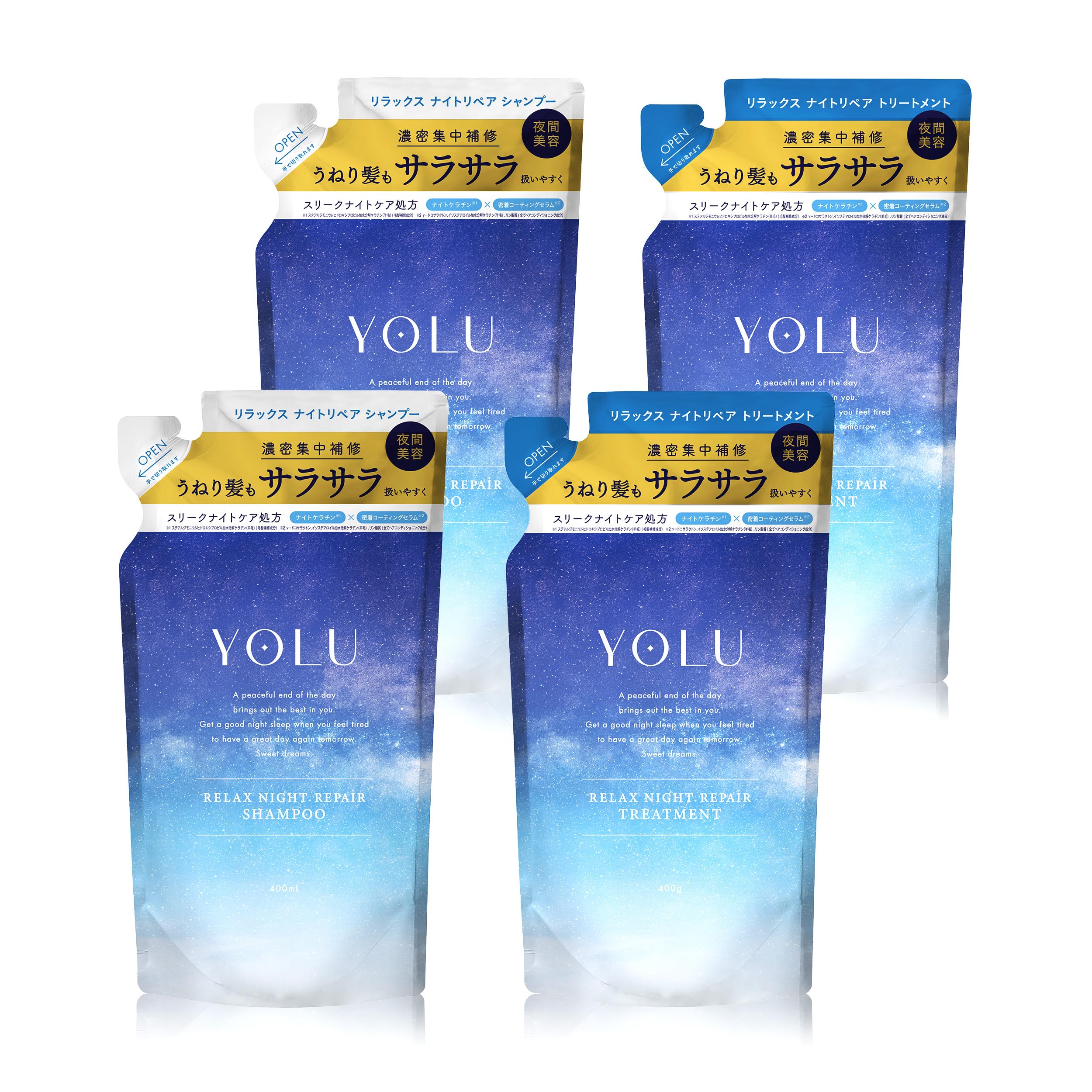 Набор шампуня и кондиционера YOLU Relax Night Repair (Набор из 4 штук)
Набор шампуня и кондиционера YOLU Relax Night Repair (Набор из 4 штук)