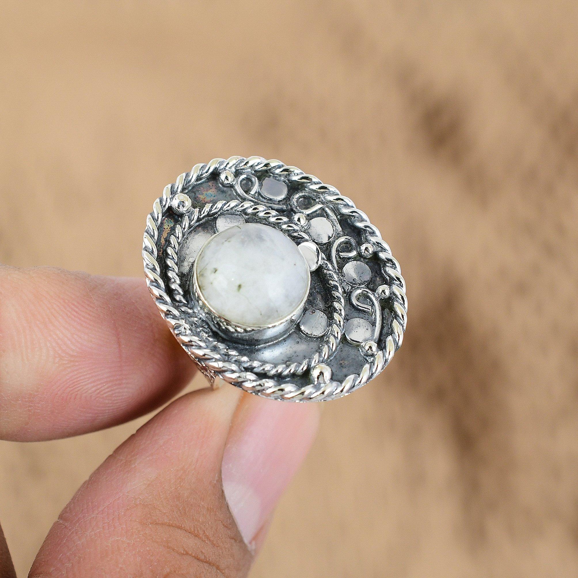 925 Sterling Silver Crown Chakra Rainbow Moonstone Gemstone Artisan Ring Jewelry Yes
925 Sterling Silver Crown Chakra Rainbow Moonstone Gemstone Artisan Ring Jewelry Yes