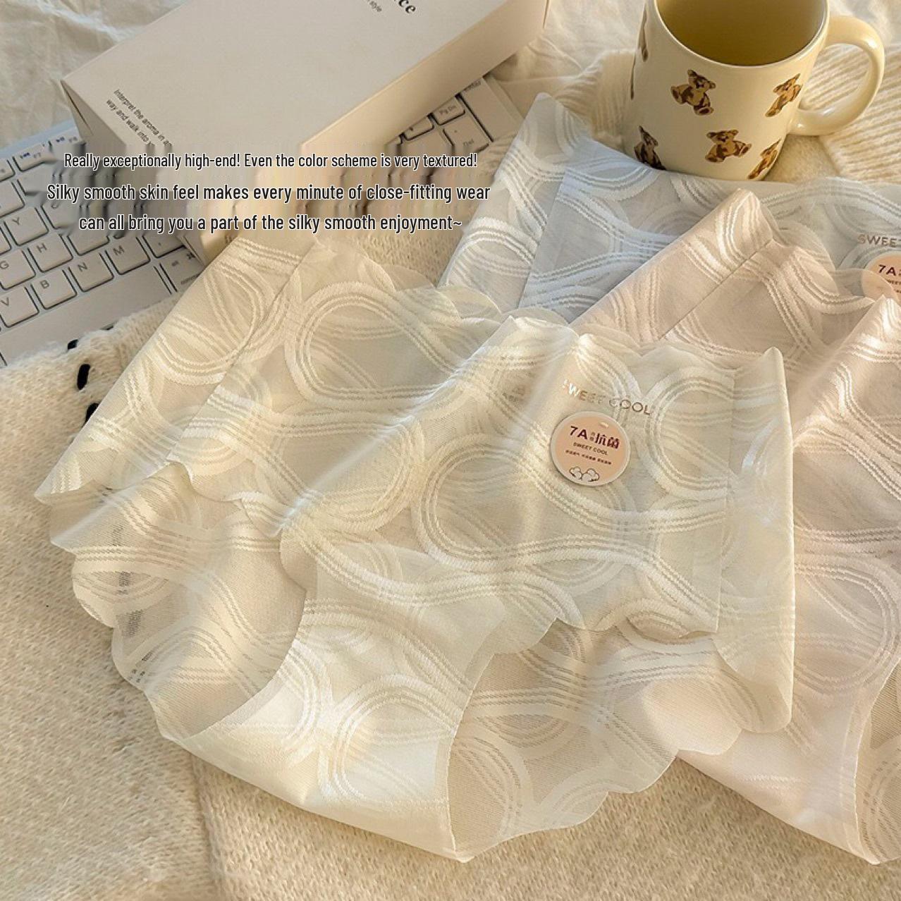 Elegant Mesh Seamless Lace Mid-Waist Jacquard Panties for Women with Breathable Hot Stamping Details M
Elegant Mesh Seamless Lace Mid-Waist Jacquard Panties for Women with Breathable Hot Stamping Details M