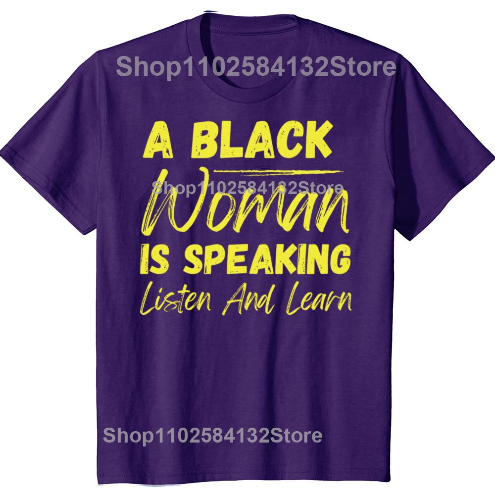 Funny A Black Woman Is Speaking Listen and Learn Black History Month Tshirts Men Tshirt 100 Cotton Loose Oversized T Shirt 4XL
Funny A Black Woman Is Speaking Listen and Learn Black History Month Tshirts Men Tshirt 100 Cotton Loose Oversized T Shirt 4XL