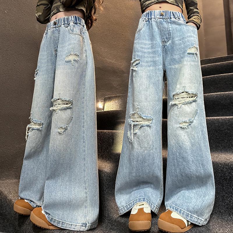 2025 Trendy Girls Ripped Loose Straight-Leg Jeans: Spring/Autumn Style for Tweens and Teens. 120 cm
2025 Trendy Girls Ripped Loose Straight-Leg Jeans: Spring/Autumn Style for Tweens and Teens. 120 cm