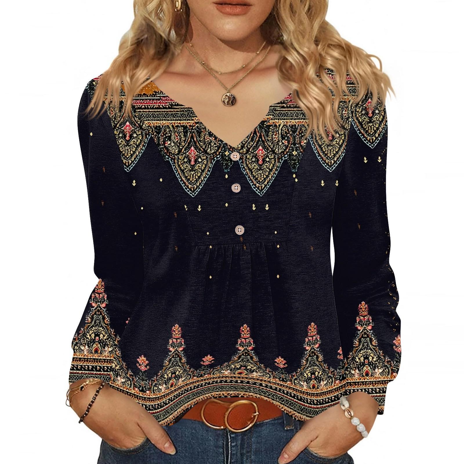 Women s Fashionable Casual V-neck Blouse Button Long-sleeved Pullover T-shirt Top L чорний
Women s Fashionable Casual V-neck Blouse Button Long-sleeved Pullover T-shirt Top L чорний