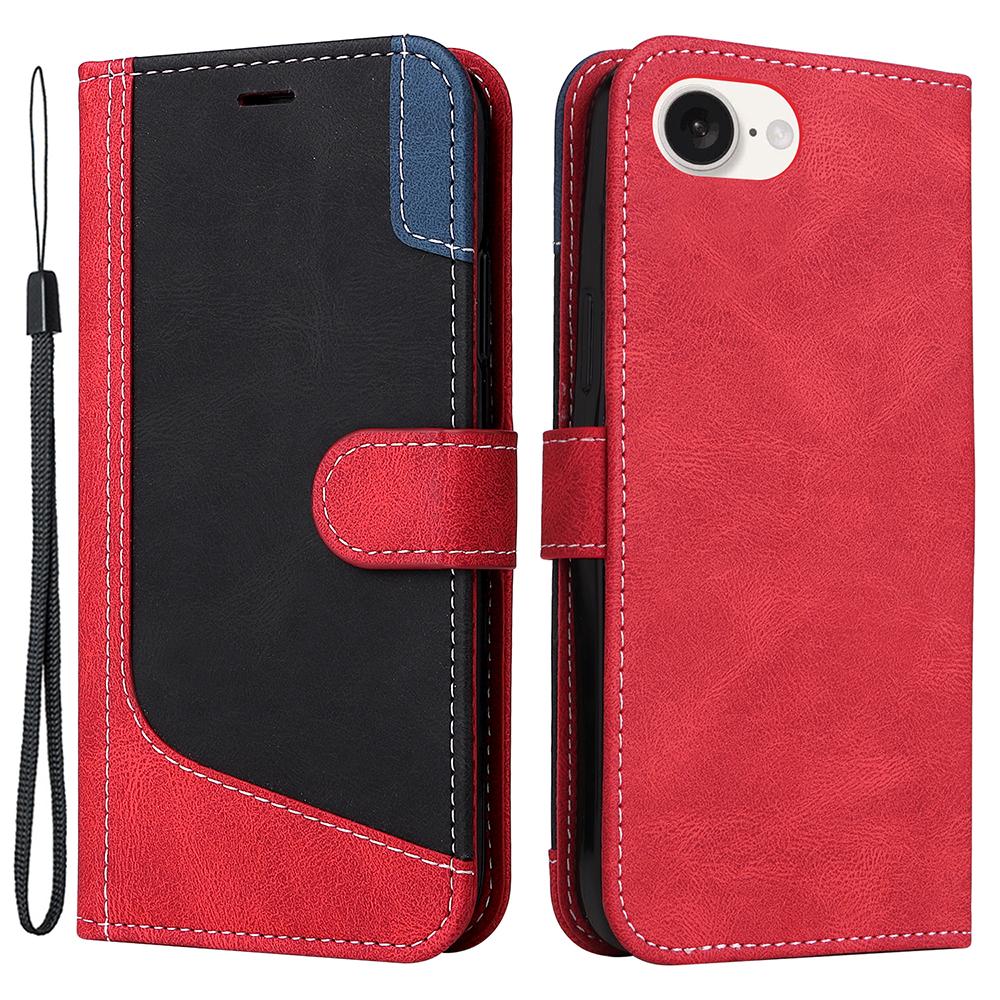 For iPhone 16e Case Wallet PU Leather Three-Color Splicing Phone Cover Red
For iPhone 16e Case Wallet PU Leather Three-Color Splicing Phone Cover Red