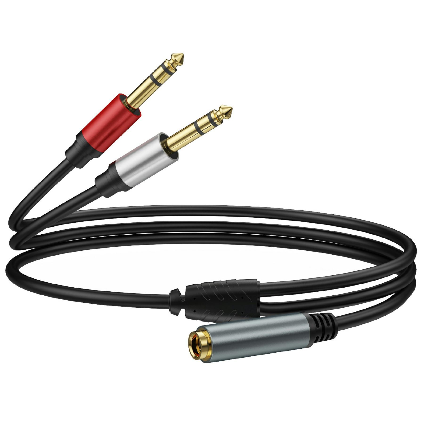 1m 6.35mm Female Jack to 2x 1/4 Inch Male Plug Stereo Audio Adapter Speaker Y Splitter Cable A
1m 6.35mm Female Jack to 2x 1/4 Inch Male Plug Stereo Audio Adapter Speaker Y Splitter Cable A