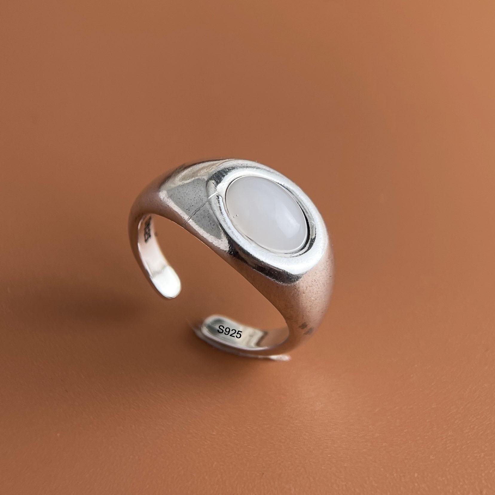 925 Sterling Silver Rings for Women Couple Minimalist Handmade Simple White Stone Ring Fine Jewelry Gift Prevent Allergy resizable
925 Sterling Silver Rings for Women Couple Minimalist Handmade Simple White Stone Ring Fine Jewelry Gift Prevent Allergy resizable