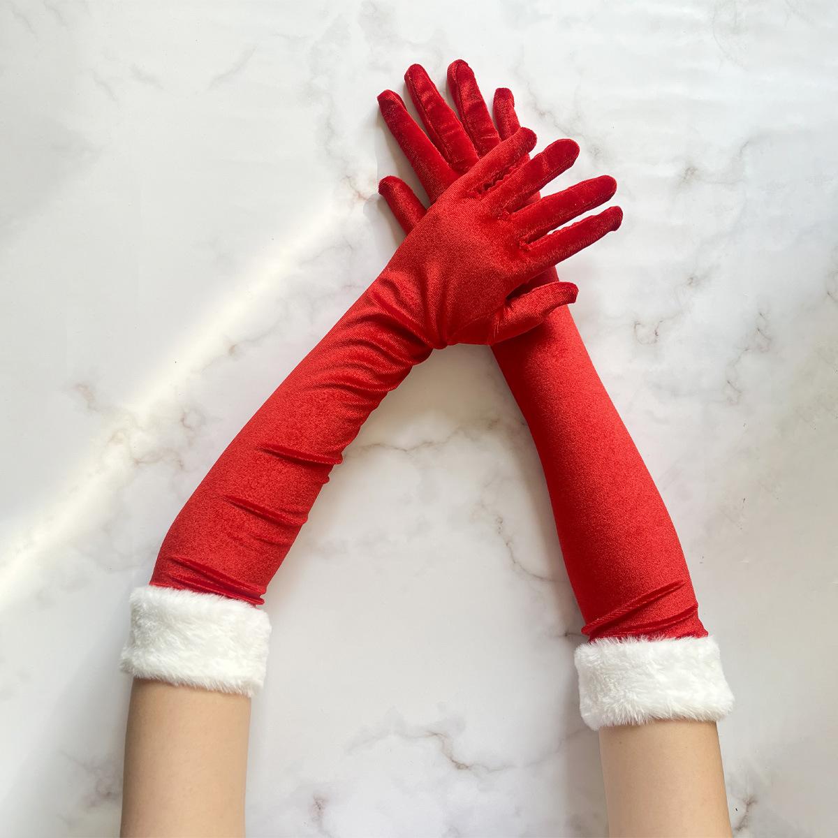 1Pair of Red Long Velvet Gloves White Furry Cuff Elegant Party Gloves For Women Christmas Cosplay & Evening Dress Accessories
1Pair of Red Long Velvet Gloves White Furry Cuff Elegant Party Gloves For Women Christmas Cosplay & Evening Dress Accessories