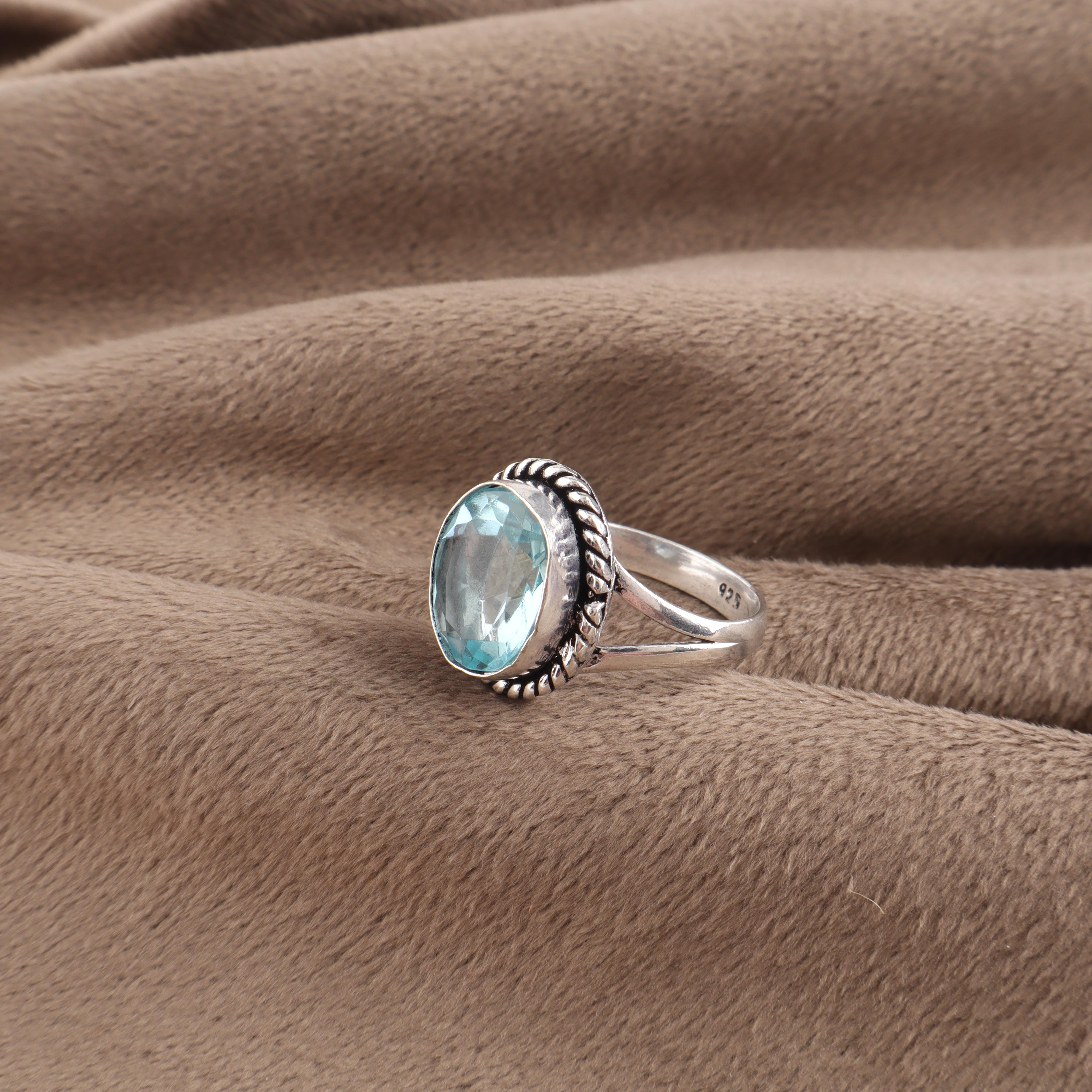 Sky Blue Topaz Gemstone Sterling Silver Jewelry Handcrafted Women Ring Gift For Mother RR-84-14 13
Sky Blue Topaz Gemstone Sterling Silver Jewelry Handcrafted Women Ring Gift For Mother RR-84-14 13