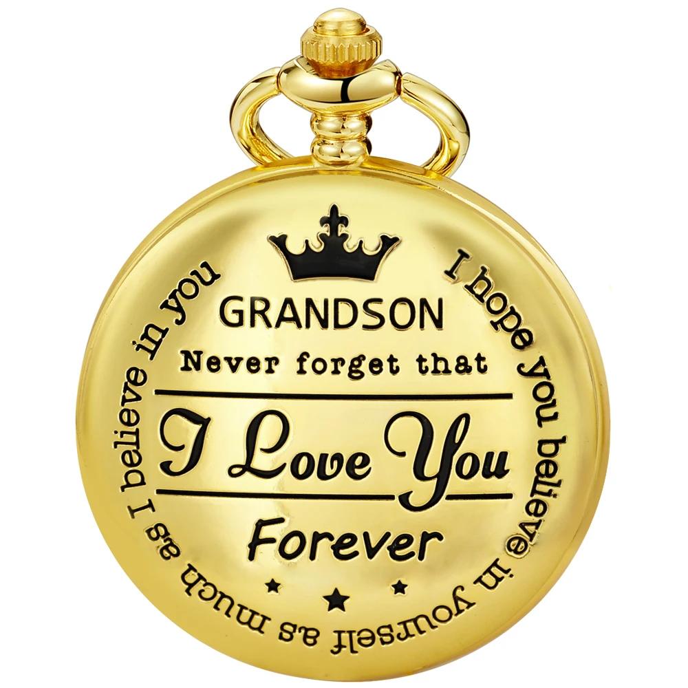 Discount Luxury Gold Silver Engraved Quartz Pocket Watch for My Grandson I Love You Men Kids Christmas Family Gift
Discount Luxury Gold Silver Engraved Quartz Pocket Watch for My Grandson I Love You Men Kids Christmas Family Gift