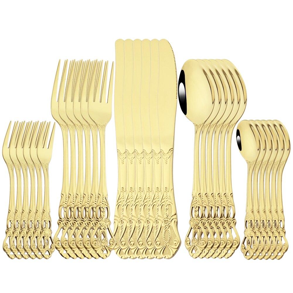 30 шт. Западная кухонная посуда, столовая посуда из нержавеющей стали, набор столовых приборов королевского золота, набор столовых приборов, нож, ложка, вилка, столовые приборы, подарок шампанского
30 шт. Западная кухонная посуда, столовая посуда из нержавеющей стали, набор столовых приборов королевского золота, набор столовых приборов, нож, ложка, вилка, столовые приборы, подарок шампанского