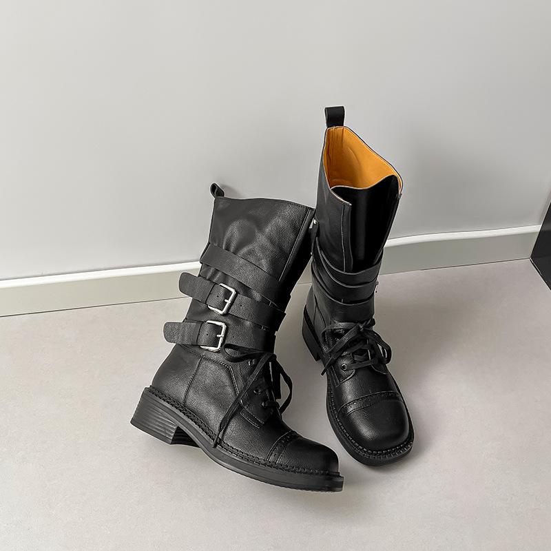 thick-soled thick-heeled polished lace-up Martin boots for women 2025 autumn and winter new mid-tube British style belt buckle locomotive boots for 40 чорний
thick-soled thick-heeled polished lace-up Martin boots for women 2025 autumn and winter new mid-tube British style belt buckle locomotive boots for 40 чорний
