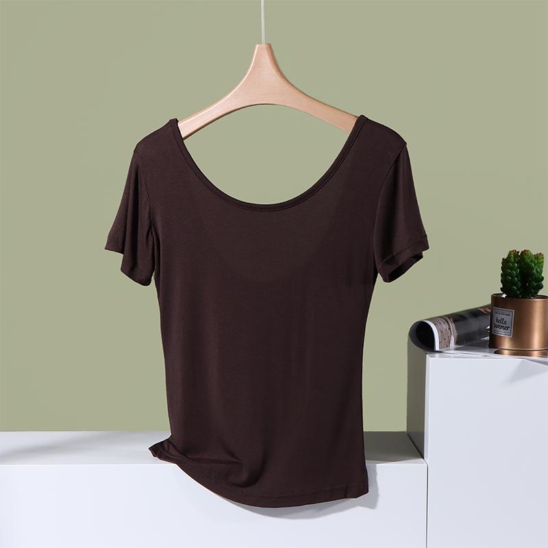 Backless Short Sleeved Beautiful Back T-shirt for Women In Summer Thin Slim Top with An Anti Penetration Base Underneath XL коричневий
Backless Short Sleeved Beautiful Back T-shirt for Women In Summer Thin Slim Top with An Anti Penetration Base Underneath XL коричневий