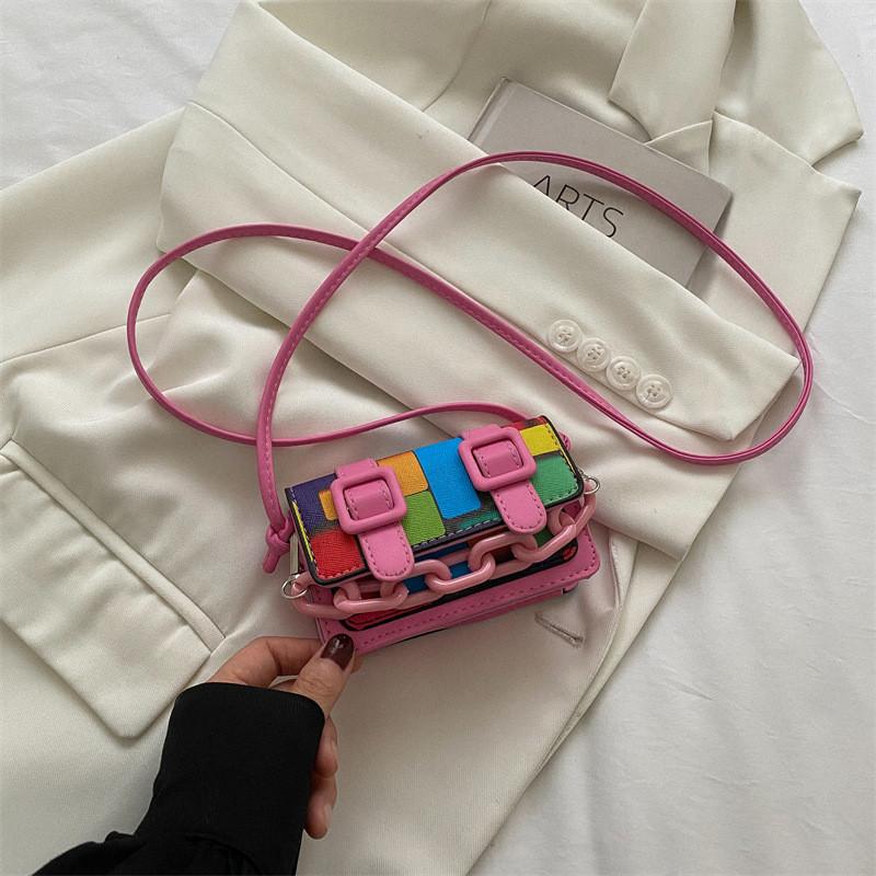 Pu Rainbow Small Square Bag With Chain Strap For Daily Casual Women рожевий
Pu Rainbow Small Square Bag With Chain Strap For Daily Casual Women рожевий