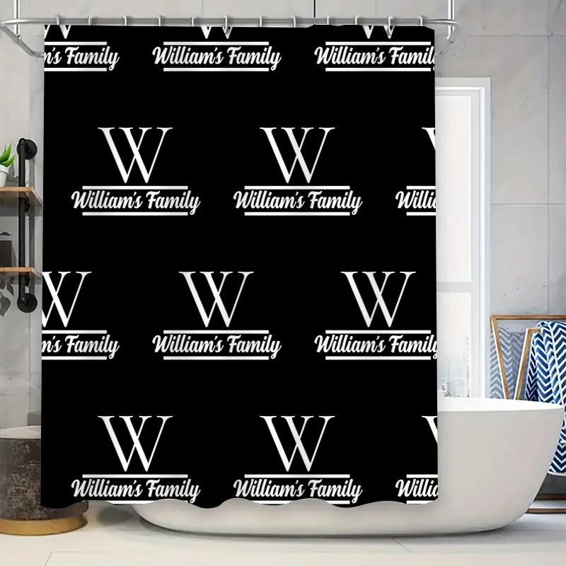 Customizable Bathroom Shower Curtain Waterproof Family Name Decor Printing Black Wills William Design Home Decorati W60H190(CM)-1 Pcs
Customizable Bathroom Shower Curtain Waterproof Family Name Decor Printing Black Wills William Design Home Decorati W60H190(CM)-1 Pcs
