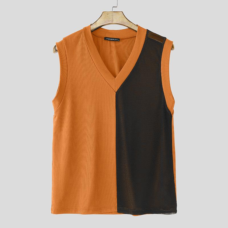 INCERUN Men V Neck Sleeveless Stitching Mesh Sheer Patchwork Casual Ribbed Tank Tops 5XL оранжевый
INCERUN Men V Neck Sleeveless Stitching Mesh Sheer Patchwork Casual Ribbed Tank Tops 5XL оранжевый