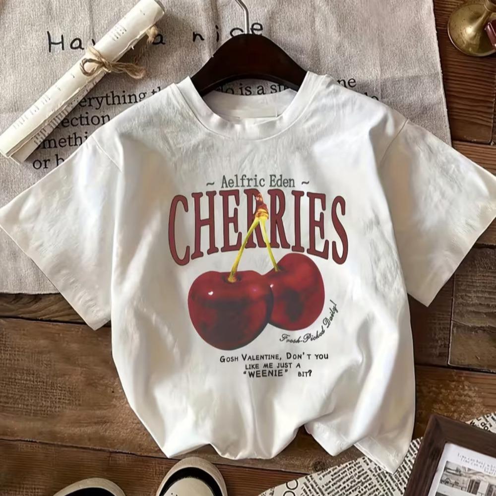 European and American Y2K Hot Girl INS Style Cherry Letter Printed Top Round Neck Short Sleeved T-shirt for Women T Shirt S
European and American Y2K Hot Girl INS Style Cherry Letter Printed Top Round Neck Short Sleeved T-shirt for Women T Shirt S