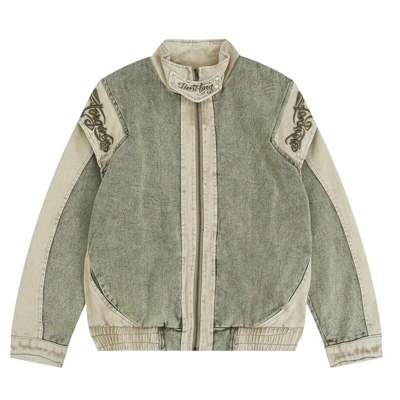 Contrast Color Patchwork Washed Old Standing Collar Denim Jacket Men s Fashion Casual Fitting Coat Men s Street Windproof Tops
Contrast Color Patchwork Washed Old Standing Collar Denim Jacket Men s Fashion Casual Fitting Coat Men s Street Windproof Tops