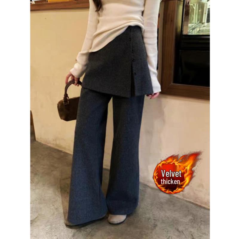 Plus Size Fleece-Lined Wide-Leg Grey Pants - Autumn/Winter Style for Women M
Plus Size Fleece-Lined Wide-Leg Grey Pants - Autumn/Winter Style for Women M